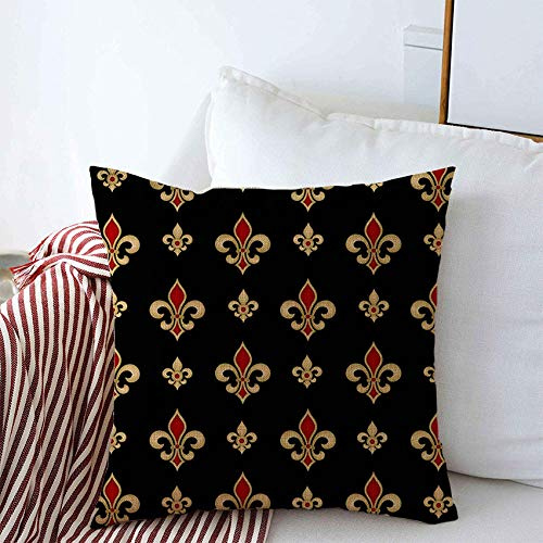 Kissenbezüge 45x45cm, Lilie, Fleur, Emblem, Flowerl, Heraldische Blume, Lis, Königlich, Rot, Hintergrund, Verpackung, Texturen Kissenbezug Leinen Weiche Sofa Dekoratives Kissenbezüge, Für Auto