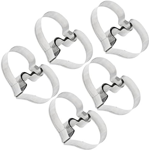 LABRIMP 5stücke Herzform Ausstecher Aus Edelstahl Obstausstecher Backformen Für Kuchen Plätzchenformen Backzubehör Für Küche Und Zuhause Silber