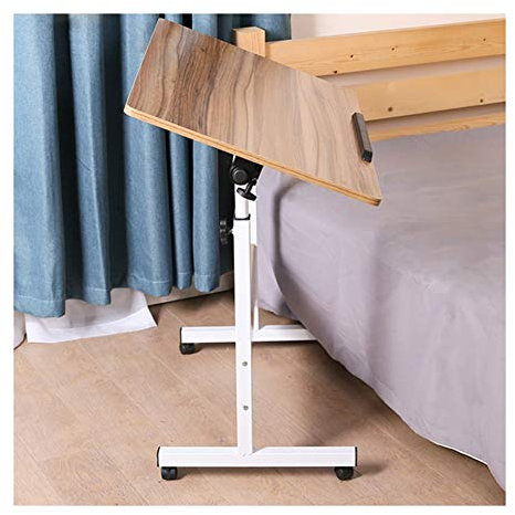 Höhenverstellbarer Roll-Schreibtischwagen für Zuhause, Büro, Schlafzimmer, Wohnzimmer, tragbarer mobiler Laptop-Ständer mit abschließbaren Rädern, Beistelltisch für Sofa, Couch, einfache Montage,