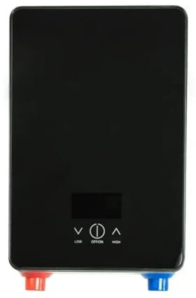 Chauffe-Eau Électrique, Chauffe-eau Électrique Sans Réservoir, Chaudière Instantanée, Ensemble De Douche Sans Réservoir, Thermostat Sûr Et Intelligent, Automatique,Énergétique(All Black)