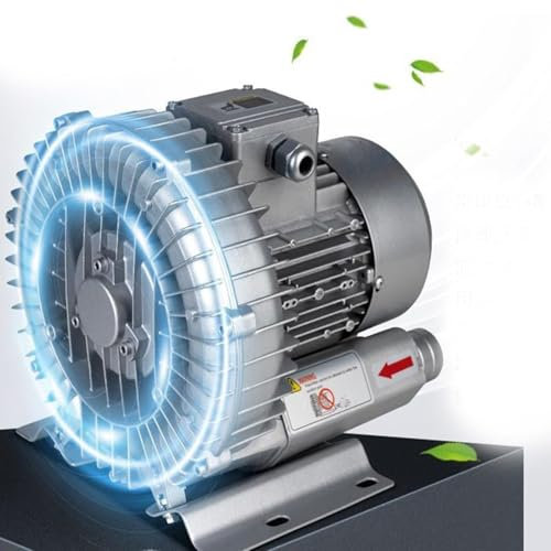 Single-phase gas ring compressor, 120W-2200W side channel compressor regenerative blower for air blowing, suction, wastewater aeration, single-phase vortex gas pump, fish pond ring blower,350W/0.47HP