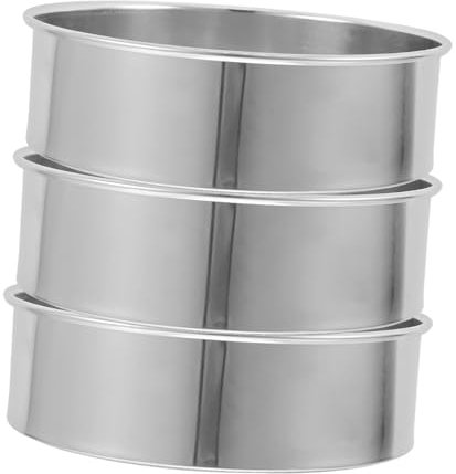 SMASOLO 3piezas De Acero Inoxidable Duradero Colador De Malla Para Pigmentos Para Hornear Diseño Redondo Fácil De Limpiar