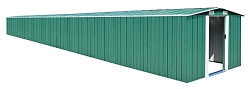 Xichuzi Gerätehaus, Geräteschuppen, Gartenhütte, Fahrradgarage, Gartenschuppen, Gartenhã¤User & Aufbewahrung, Grün 257x990x181 cm Verzinkter Stahl