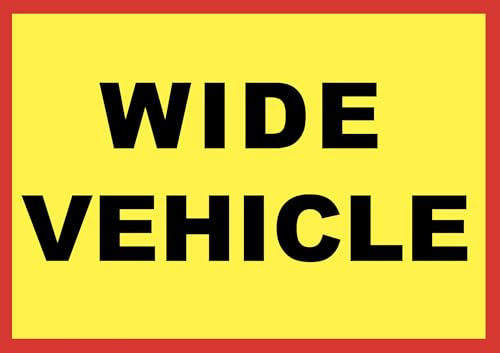 Warning Wide Vehicle Lorry HGV Trailer Vehicle Sign Self Adhesive Sticker A4 297mm x 210mm