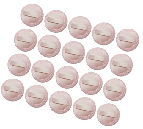 SHERCHPRY 20piezas De Terciopelo Para Polvos Accesorio Para Borlas De Polvo Unidades Color Rosa Herramientas De Maquillaje Para Mujeres