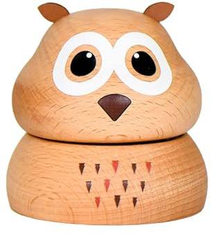 ZEPFJHE Scatola musicale rotante a forma di fungo in legno, con melodie classiche, decorazione per la casa per bambini e adulti
