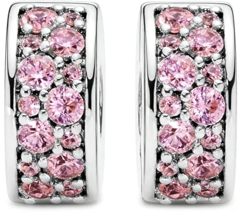 WEIMU Charms Stopper 925 Sterling Silber für Armband Stopper Charms für Bead Charm Armband Anhänger Spacer (Pink 2)