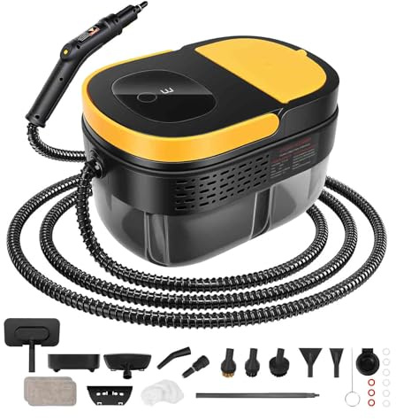 Handheld Steam Cleaner with 3-Level Pressure Control, Fast Heat-Up Portable Steamer, 1.6L Large Tank Steam Cleaner with Accessories for Bathroom, Kitchen, Floors, Tiles, Grout & Car