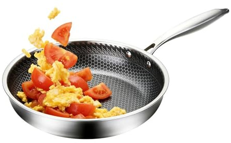 Genérico Sartén antiadherente para cocinar | Batería de Cocina en Acero Inoxidable Antiadherente | Sartén Antiadherente | Para preparar steak, pescado, carne, verduras y