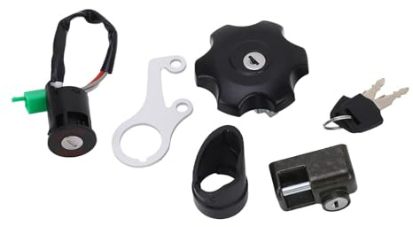Haofy Zündschlüsselschalter, Tankdeckel-Schloss-Set, Langlebig, Multifunktional, Passend für, Passend für DRZ400S, für DRZ400SM 37000 29820 OE 37000 29822 SS, Motorrad-Helmschloss,