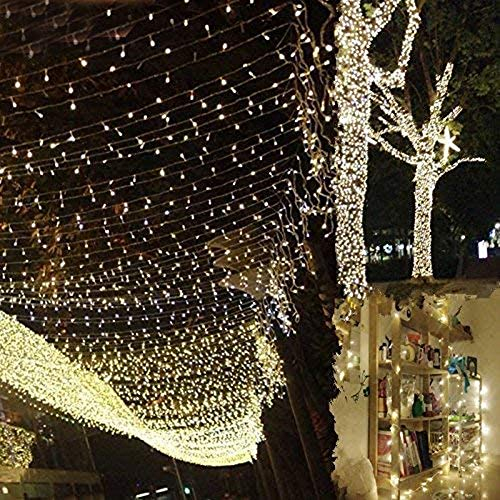 Uping Luci Natale Esterno Luci Albero di Natale Interno 300 LED 30M Catena Luminosa Bianco Caldo Lucine Decorazioni Natalizie Casa Giardino