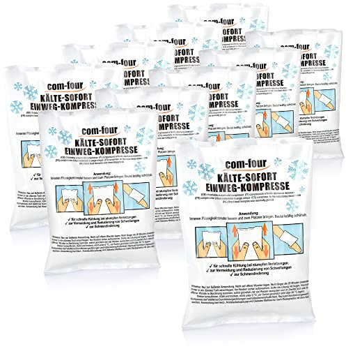 com-four® 10x Einweg Kälte Sofort-Kompresse zum Knicken 21 x 15 cm