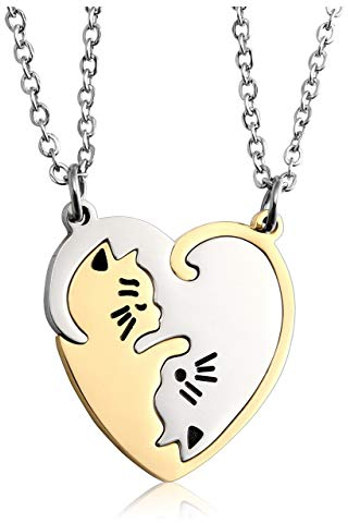 Zysta BFF Ketten für 2 Freundschaftskette Pärchen Kette Yin Yang Kette Puzzle Anhänger Halskette für Partner BFF Geschenke