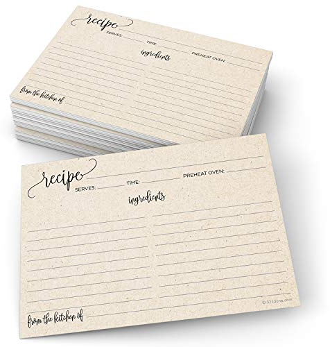 321Done Rezeptkarten, Modern Scribble, Hellbraun X-Large (5 x 7) hautfarben