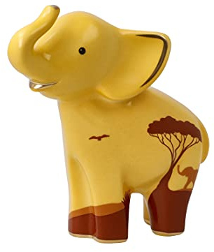 Goebel Enkesha Sammlerfigur Elefant aus Porzellan in der Farbe Sand, Maße: 10,5cm x 5,5cm x 11cm, 70-000-97-1