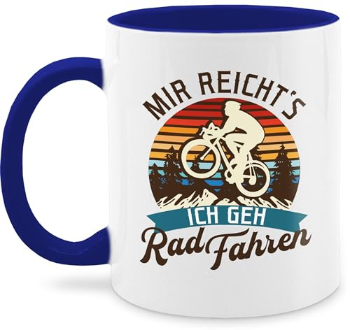 Tasse Tassen 325ml - Radsport - Mir reicht's ich geh Rad fahren - Mountainbike Geschenk Fahrrad - 325 ml - Dunkelblau - geschenke für fahrradbegeisterte rennrad räder kaffeetassen hobby radel