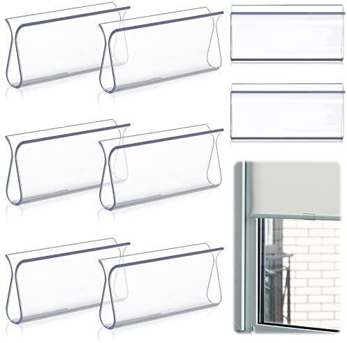Chunful Shade for Roller Pull Down Roller Shades Handle Blinds for Windows Grips Plastic Hem Grip Hardware for Home Rv Rolling Curtain Accessories(Clear,8 Pieces)