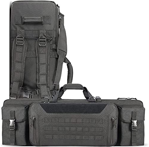Waffentasche Waffenkoffer Gewehrtasche Langwaffentasche/Futteral mit Aussentaschen Hält 2 Waffen， für Schießen,Jagdexpeditionen D,36inch