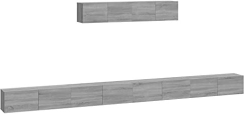 vidaXL 4X Set de Muebles de TV Armario Decoración Almacenamiento Salón Sala de Estar Dormitorio Hogar Madera Contrachapada Gris Sonoma