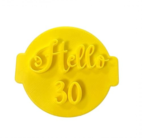 The Cookie Cutter Hub Hello 30 Embosser No 133 /Stamp for Cupcakes Fondant Icing Clay Cake Baking Decoration
