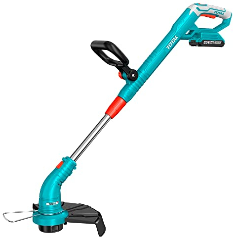 TOTAL - Elektrischer Rasentrimmer | Akku P20S 20V | Tragbare Gartenschere Speziell für den Garten | Schnittdurchmesser 300 mm | Griff verstellbar bis 180°