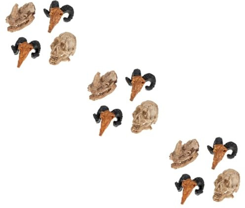 Warmhm 12pcs Aquarium Decoration Goat Rhino Decor Ornament for Tank Reptile House Granite Aquarium Cave Artificial Landscape Model Props for Shrimp Cichlid Hideaway