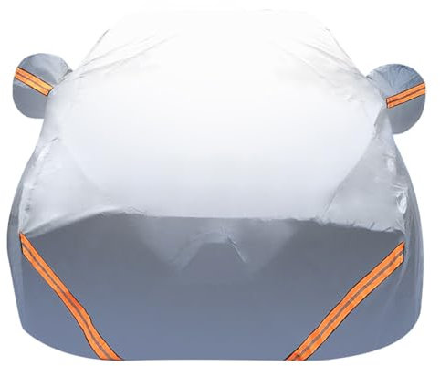 Autoabdeckung Wasserdicht für Smart Fortwo W451 W453 2016-2024, Autoabdeckung Wasserdicht Atmungsaktiv, Vollgarage Autoplane für Regen Sonne Staub Schutz mit Reißverschluss und Weiche Auskleidung (Co