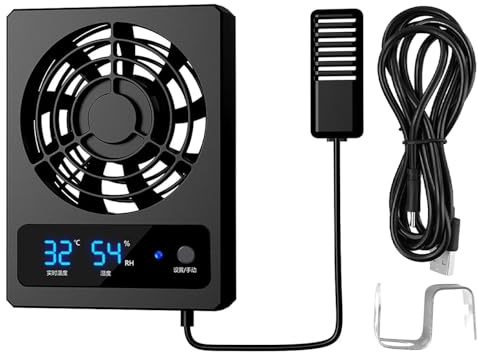ZONADAH Smart Reptile Enclosure Fan Ventilation Fan Luftentfeuchter für Regenwald Terrarium Vivarium Verbessert die Luftzirkulation für Amphibien Reptilien Schlangen