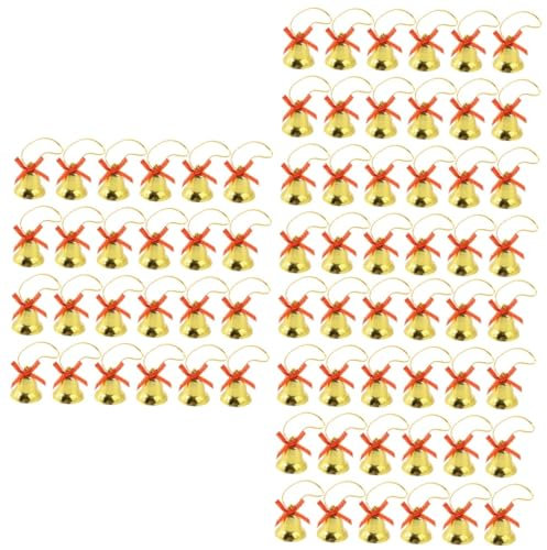 MAGICLULU 150 STK Goldene Glocke Mit Schleife Glocken Handwerk Glocke Weihnachtsschmuck Glockenschmuck Für Weihnachtsbaum Weihnachtsglocken Zur Dekoration Ornament Plastik Weihnachten