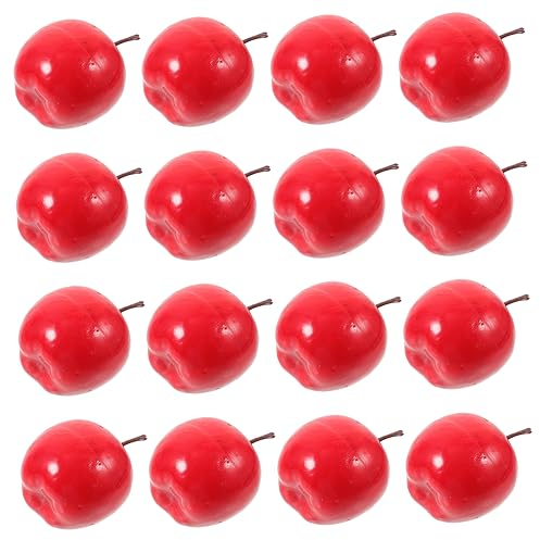 MUCKLILY Realistische Kleiner Äpfel Kompakte Gefälschte Fruchtmodelle aus Schaumstoff 20 Stück in Roter Farbe als Marktdekoration und Lehrmittel