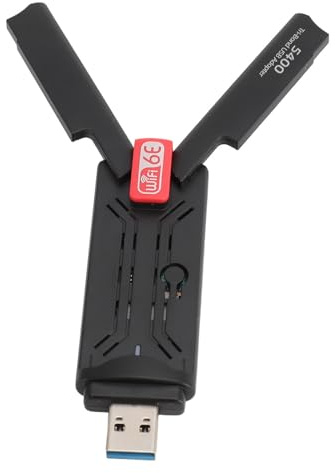 Topiky Adaptador WiFi 6E USB 3.0, Adaptador Inalámbrico de 3 Bandas 5400Mbps para PC para Juegos, Adaptador WiFi USB 2.4G 5G 6G Adaptador de Red Inalámbrico para PC Portátil de