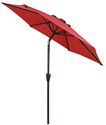 Marktschirm für den Außenbereich, Sonnenschirm, Gartenschirm, 2,1 m, Marktschirm für die Terrasse – Tischschirm für den Außenbereich mit Neigungseinstellung, lichtbeständiger Stoff, Wind