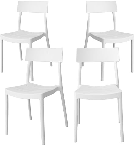 GARDENIA Rome Chaise, Polypropylène, Blanc, 4, unités