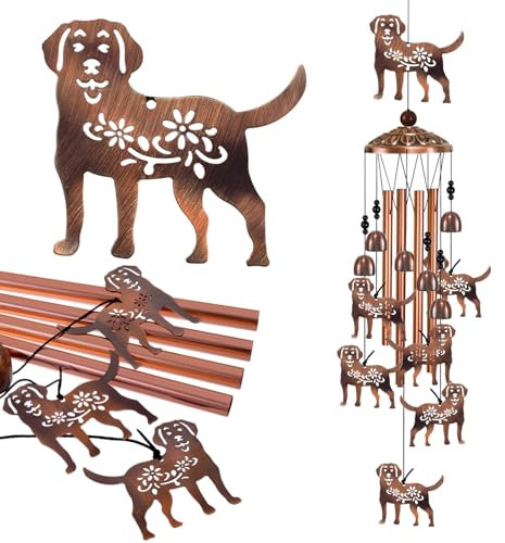Windspiel für den Außenbereich, Hunde-Windspiel für Zuhause, Terrasse, Veranda, Rasen, Innenbereich, Garten, Hundedekoration, mobiler Hunde-Windfänger, Musik-Windglocken, Gedenkgeschenke,