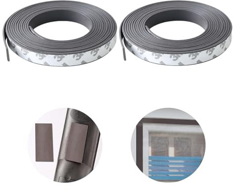 2 PCS Magnetband Stark Selbstklebend, Magnete zum Kleben Magnetstreifen Klebemagnete, für Fliegengitter und Moskitonetze für Beste Gegenseitige Anziehung Magnetband Selbstklebend