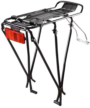 Dokeno 6-Strong-Leg Carrier Trasera para Bicicleta portaequipajes Bicicleta Accesorios Soporte de Equipo Footstock Bicicleta Portador Estante con Reflector, aleación de Aluminio, Capacidad de 25 kg