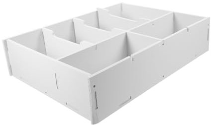 KOMBIUDA Schreibtischbox Geldkassette 6 Fächer Holz Kunststoff Organizer Für Kleingeld Und Belege Haushalt Büro