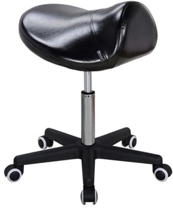 JAVPTAV Rollbarer Sattelhocker, um 360° drehbar, höhenverstellbarer Sattelhocker mit Rollen, ergonomischer Hockerstuhl for Labor, Klinik, Zahnarzt