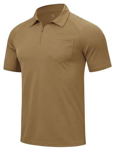 YSENTO Herren Poloshirt Kurzarm Atmungsaktiv Polohemd T Shirts 1/4 Zip Golf Polo Sommer Sport Shirts mit Brusttasche