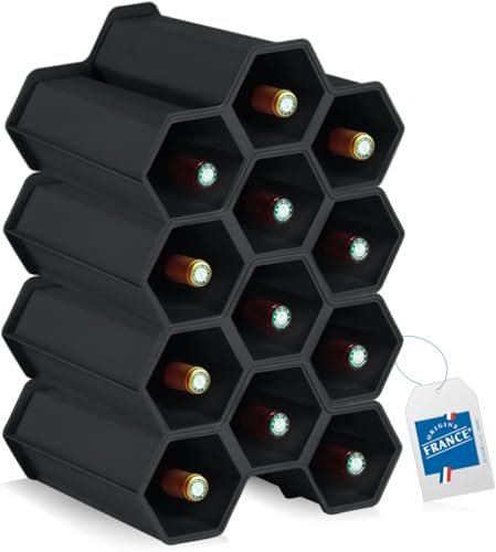 Stimo Weinregal für 12 Flaschen stapelbar Flaschenregal Kunststoff Getränkeregal erweiterbar (4)