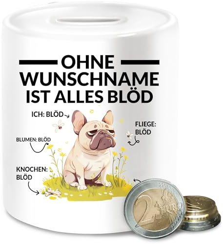 Spardose - Freund - Ohne Wunschname ist Alles blöd Hund I Kollegen Geschenk Beste Freundin I Paare Geschenke Weihnachten - Unisize - Weiß