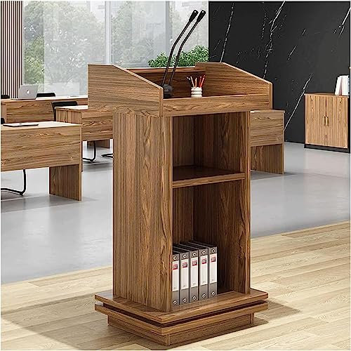 WOTZOV Rednerpult Podiumständer Rednerpulte aus Massivholz Kanzeln für Kirchen Tragbare Podien für Klassenzimmer Bürokanzeln mit Lagerregal Mode