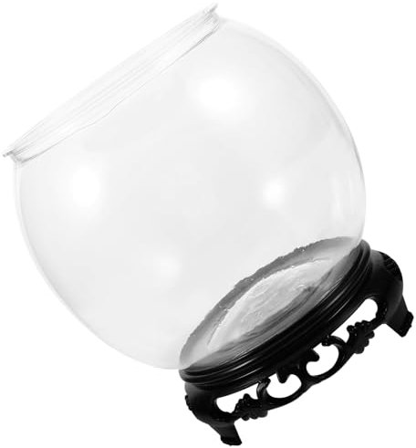 MAGICLULU Unzerbrechliches Rund-Aquarium Mit Basis Transparente Tischdekoration Für Fische Dekorative Fischschale Für Zuhause Und Büro Kleines Fischtank -teilig