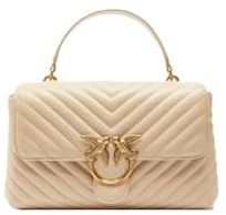 Pinko Donna Borsa A Mano 100043A0GK Pelle Beige Taglia Unica.