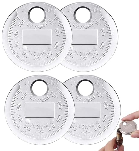 Youzzei 4 Stück Zündkerzen Spaltwerkzeug von 0,5 bis 2,55mm/020 bis 0,100 | Zündkerzenlehre Fühlerlehre Zinklegierung, Zündkerzen Messgerät für Universal-Spaltmessgerät Autozubehör