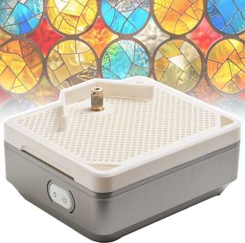 vnmudzeo Amoladora EléCtrica para Bricolaje De Vitrales, 4200 RPM, Mini MáQuina De Esmerilado De Concha De Escritorio, Suministro AutomáTico De Agua,SingleLayer