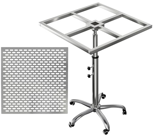 lukar Rotating Paint Rack with Wheels, Lifting Spray Painting Stand, Stainless Steel 360 Degrees Cabinet Door Painting Stand, Rotating Paint Stand for Spraying Door and Car Body