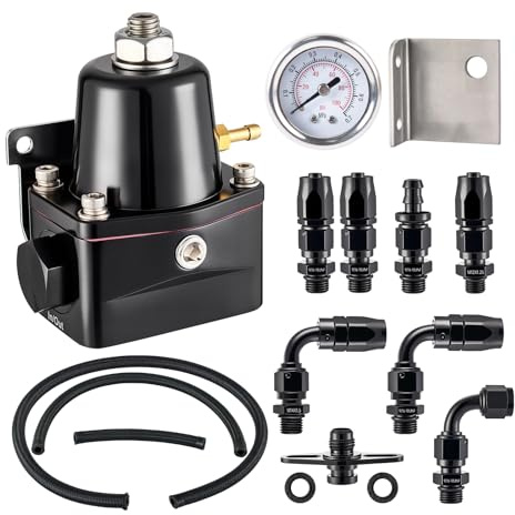 EVIL ENERGY Fuel Pressure Regulator 6AN EFI Bypass Return Adjustable (30-70PSI), Black