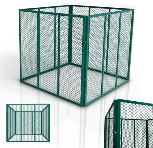 Juskys compostiera in metallo 450 L, acciaio zincato e verniciato a polvere, resistente alle intemperie, ventilazione tramite griglia, compostaggio rapido – verde scuro