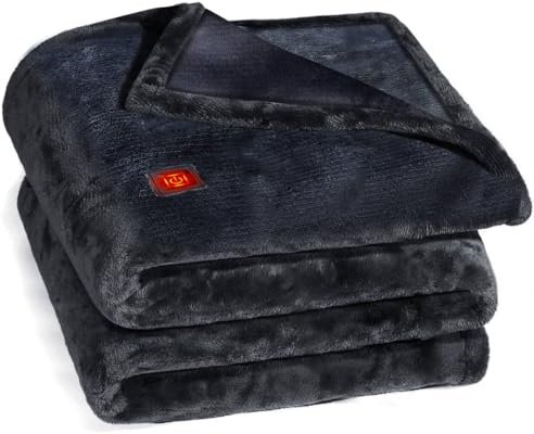 Elektrische Heizdecke für Camping, USB Wärmedecke 150x80cm mit 3 Heizung, weiche Kuscheldecke Electric Blanket Tragbare Decke mit Abschaltautomatik für Bett & Büro, bis zu 65℃, Schnelle Erwärmung